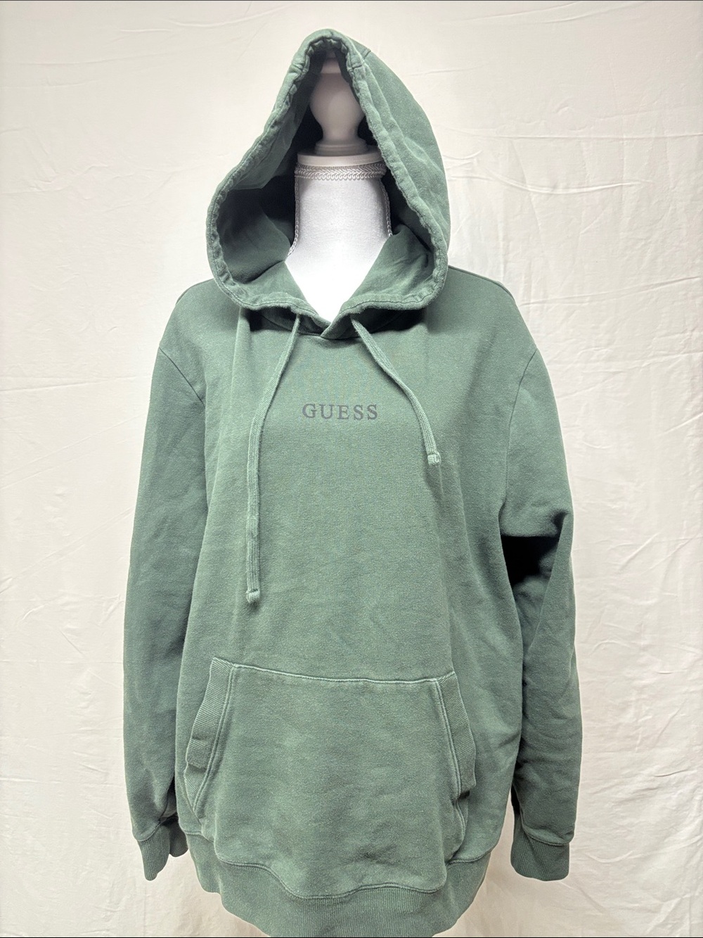 GUESS Men's Sage Green Pullover Hoodie